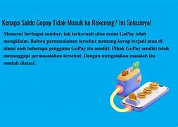 Saldo Tidak Masuk Ke Gopay